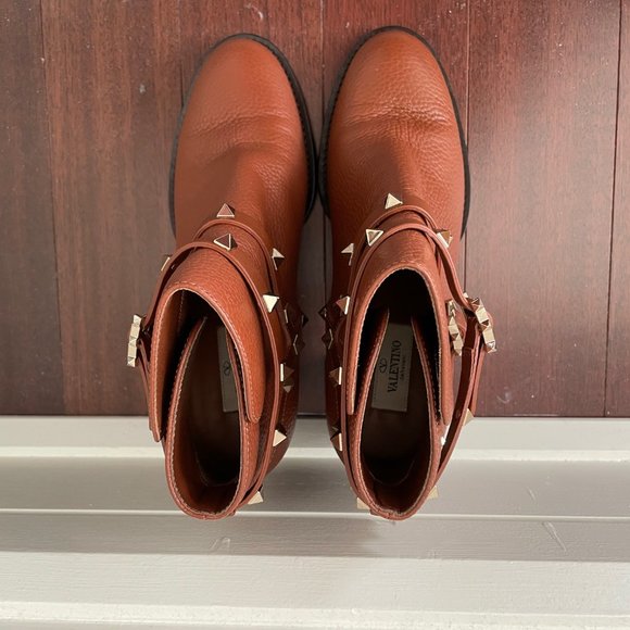 Valentino Rockstud 70 booties 39 Cognac Brown - Picture 7 of 12